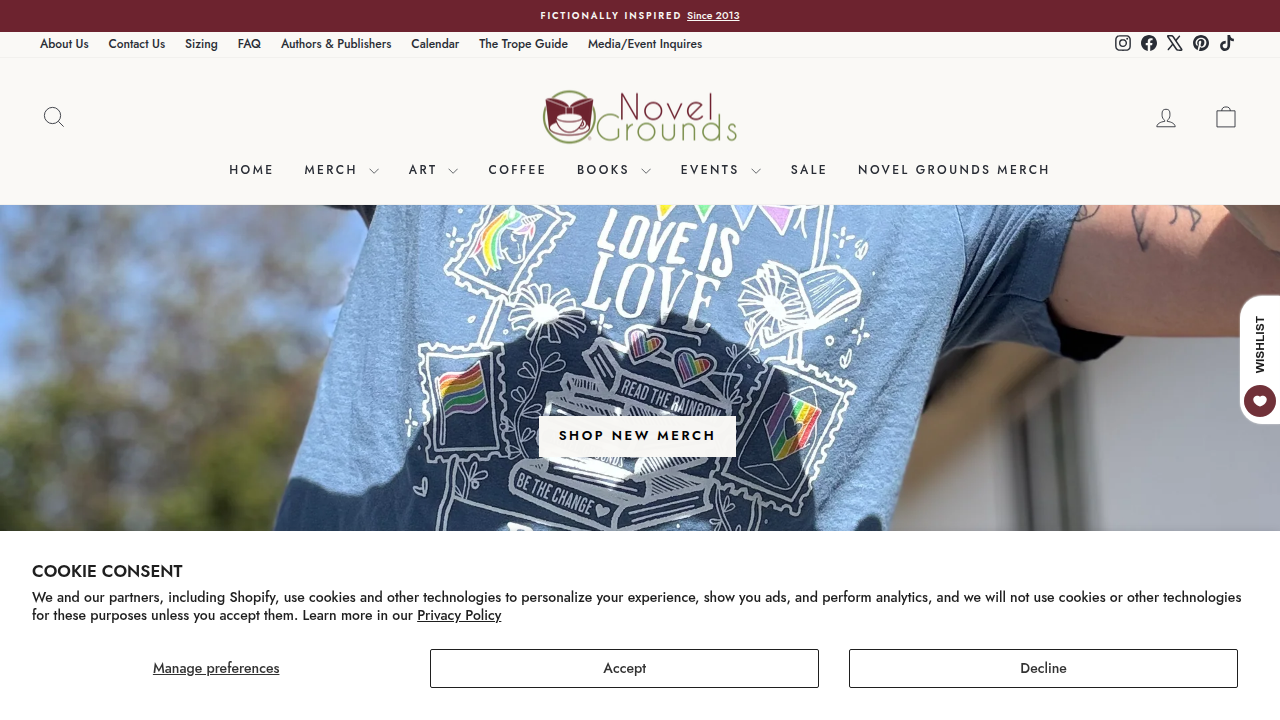 Screenshot of NovelGrounds.com, an online bookstore specializing in paranormal and fantasy romance books.