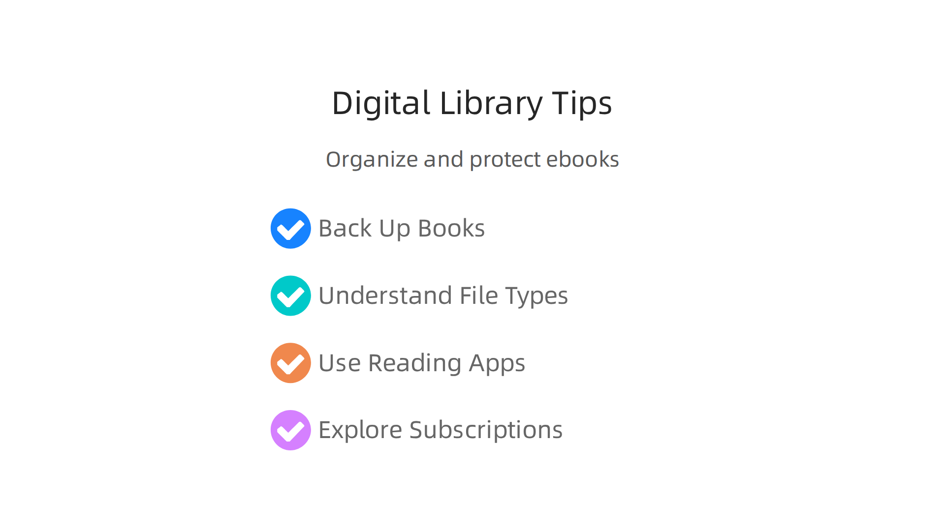 Practical advice for organizing and safeguarding your collection of digital books.
